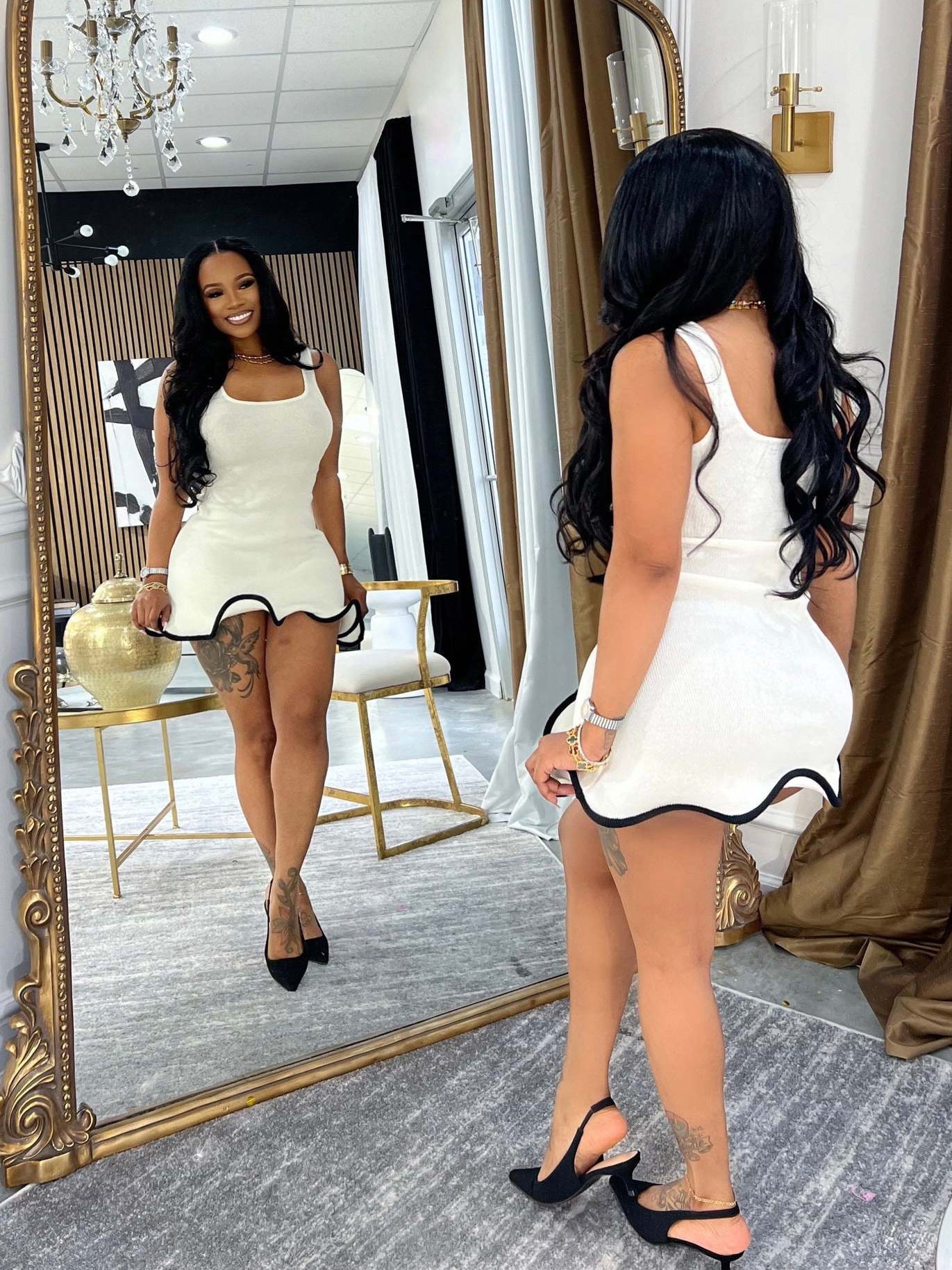 Women's Summer Wave Hem Slim Tank Dress 10