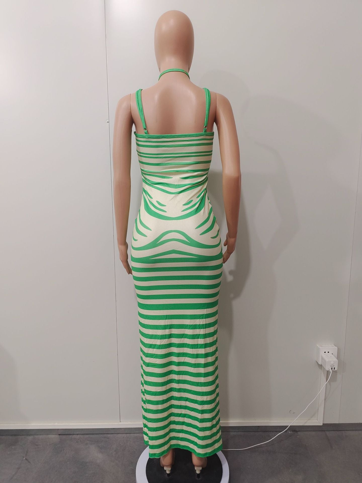 Women Ribbed Print Maxi Dress 13