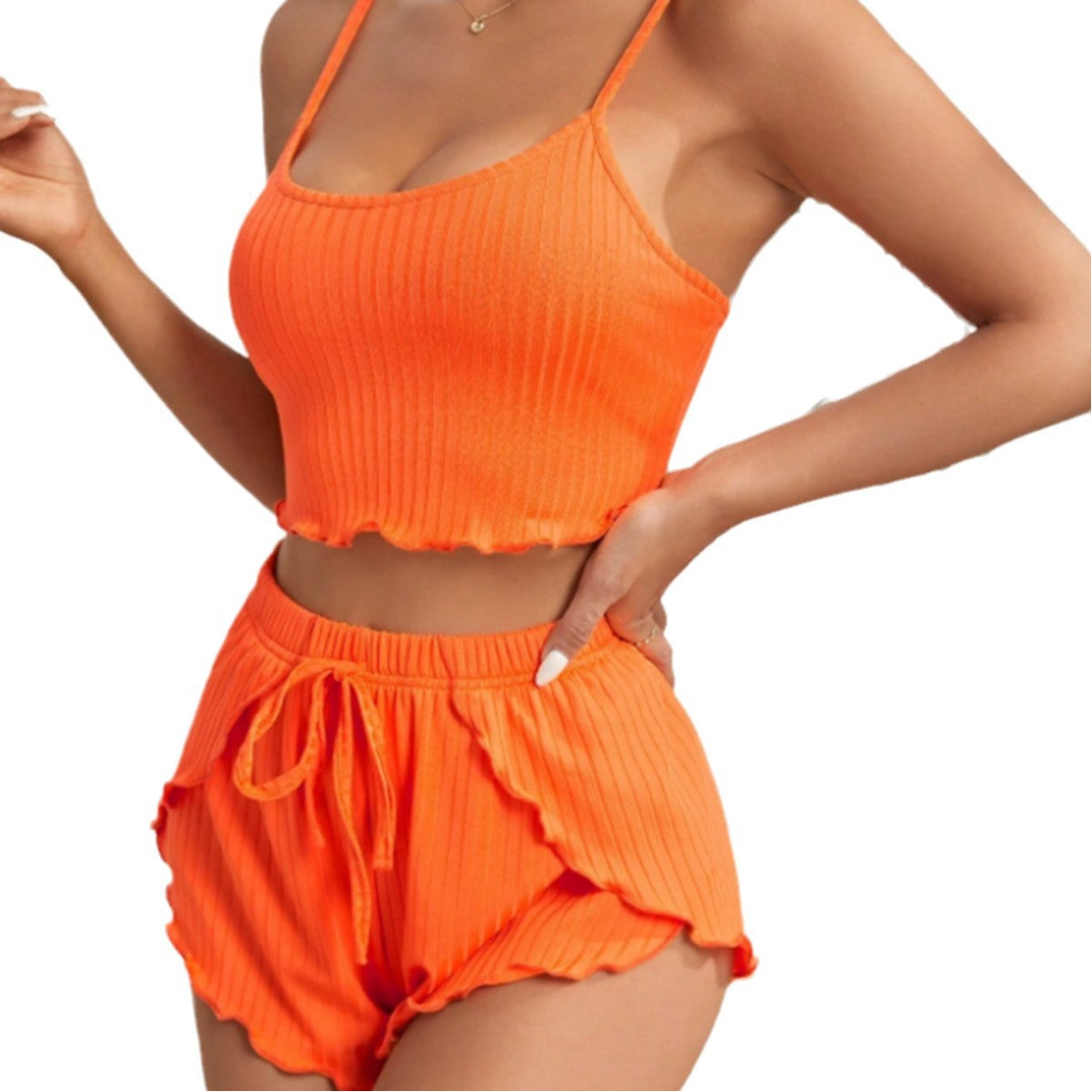 Summer Straps Sexy Pajamas Women's Home Clothes Set Two-Piece Set 6
