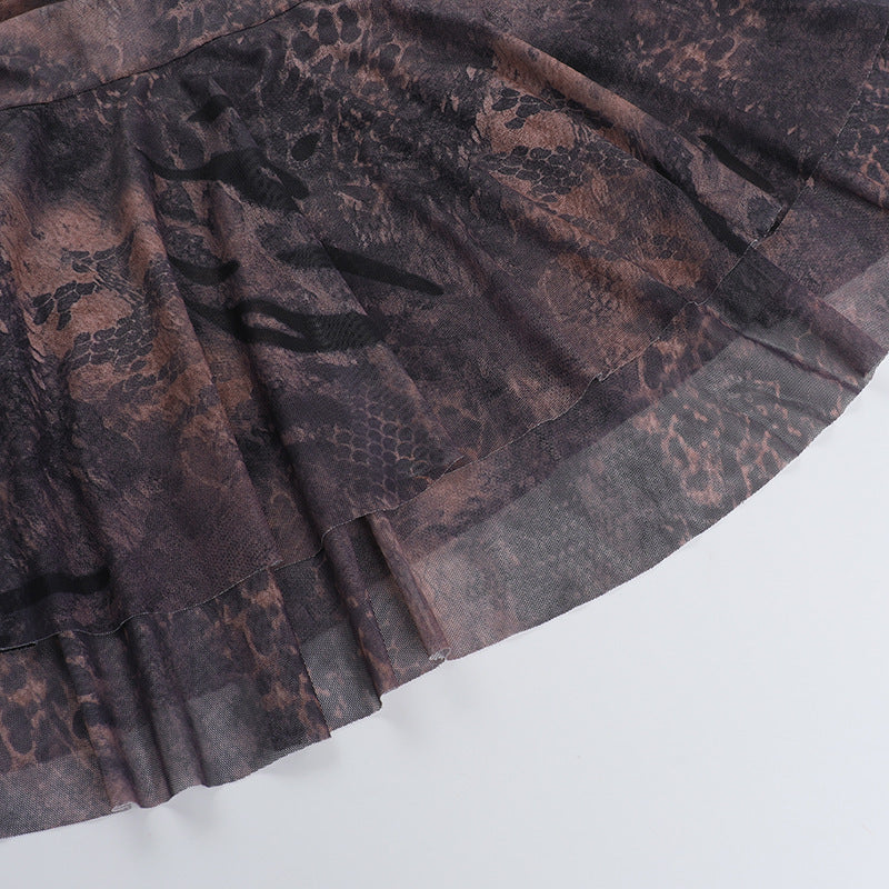 Women Street Sexy Hollow Print V-Neck Plunging Halter Backless Dress 17