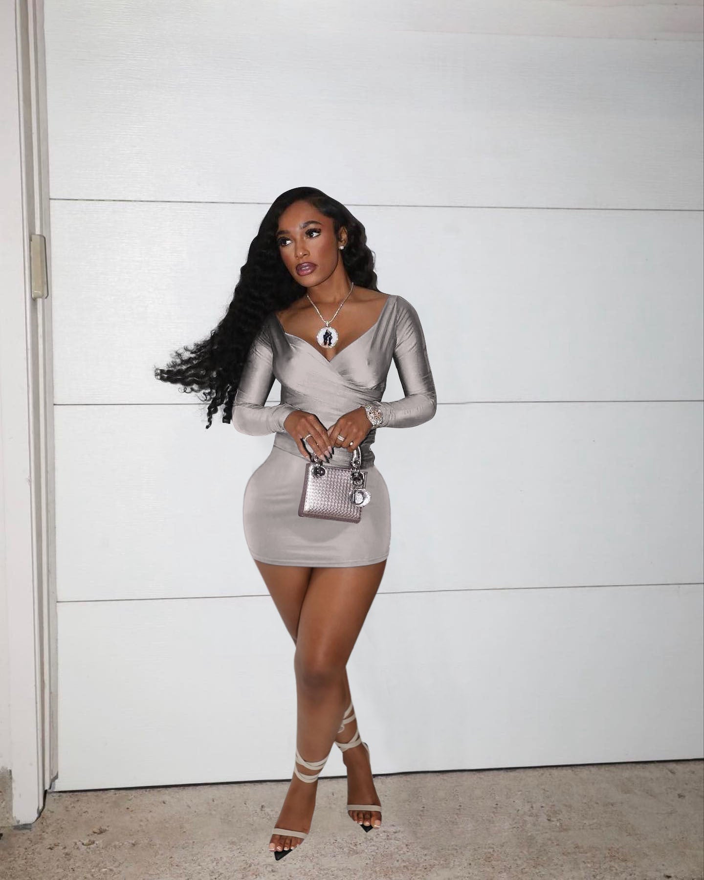 Women Summer Sexy Off-Shoulder V-Neck Long Sleeve Casual Skirt Two-piece Set