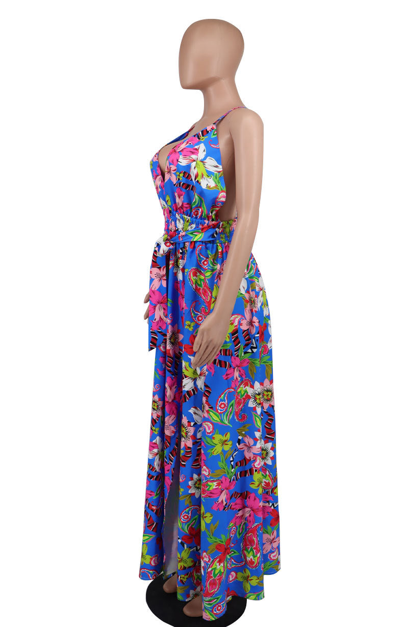 Women French Floral Strap Dress 5