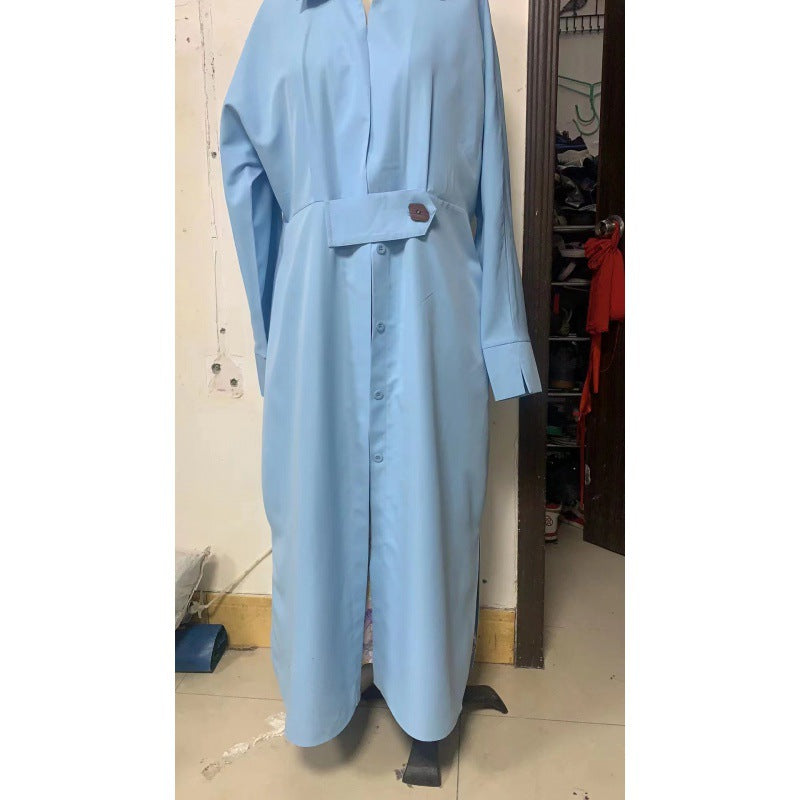 Women Blue Long Sleeve Dress 18