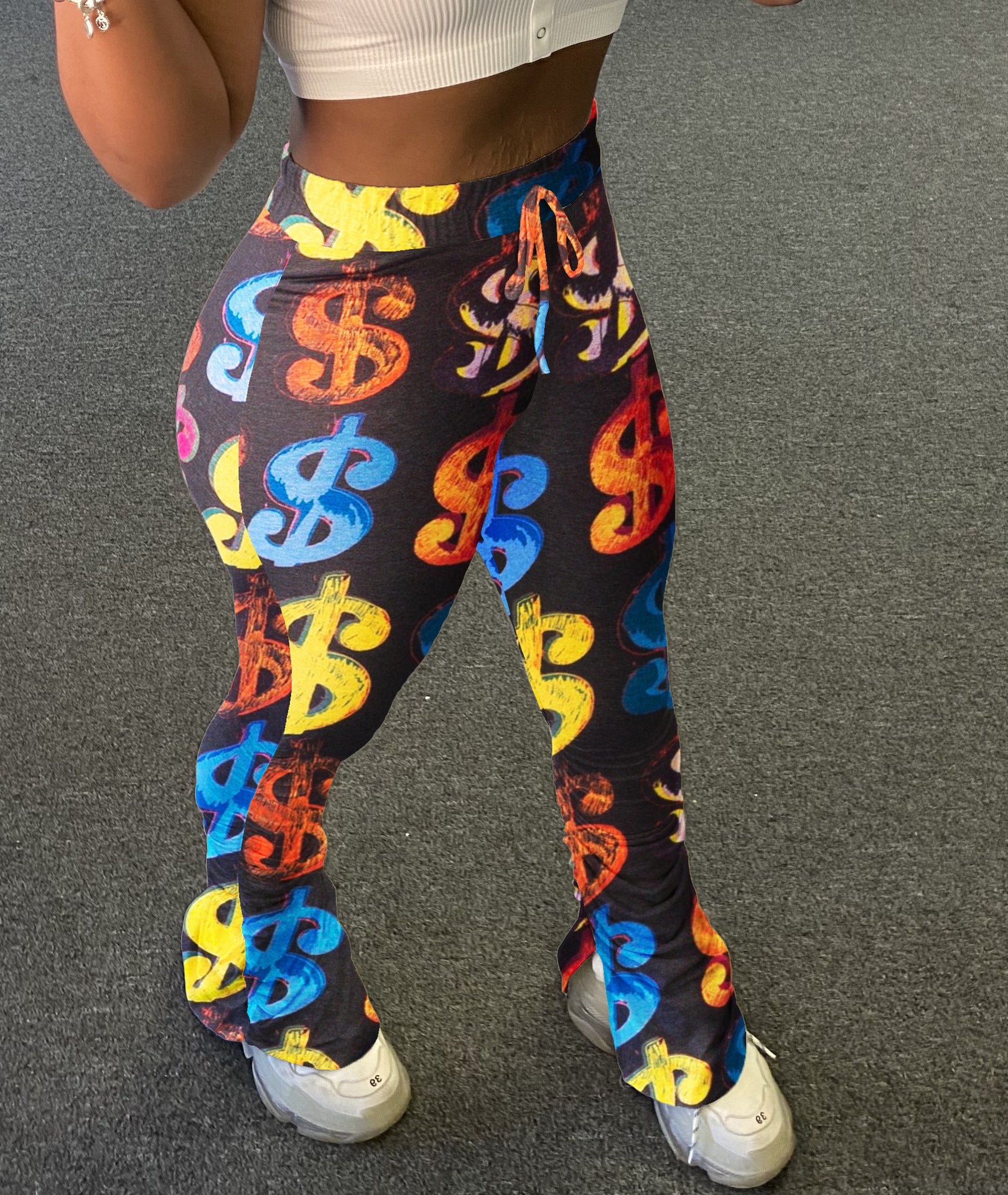 Women Casual printed pleated trousers 5