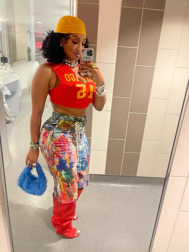 Women Casual Painted Printed Shorts 5