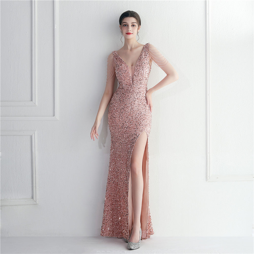 Sleeveless V-Neck Long Formal Evening Dress 8