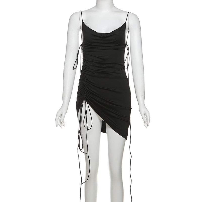 Women's Summer Sexy Strap Low-Back Lace-Up Sleeveless Bodycon Dress 6