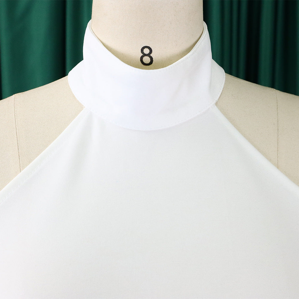 Women's OL Sleeveless Irregular Top Wide Leg Pants Two-Piece Suit 34