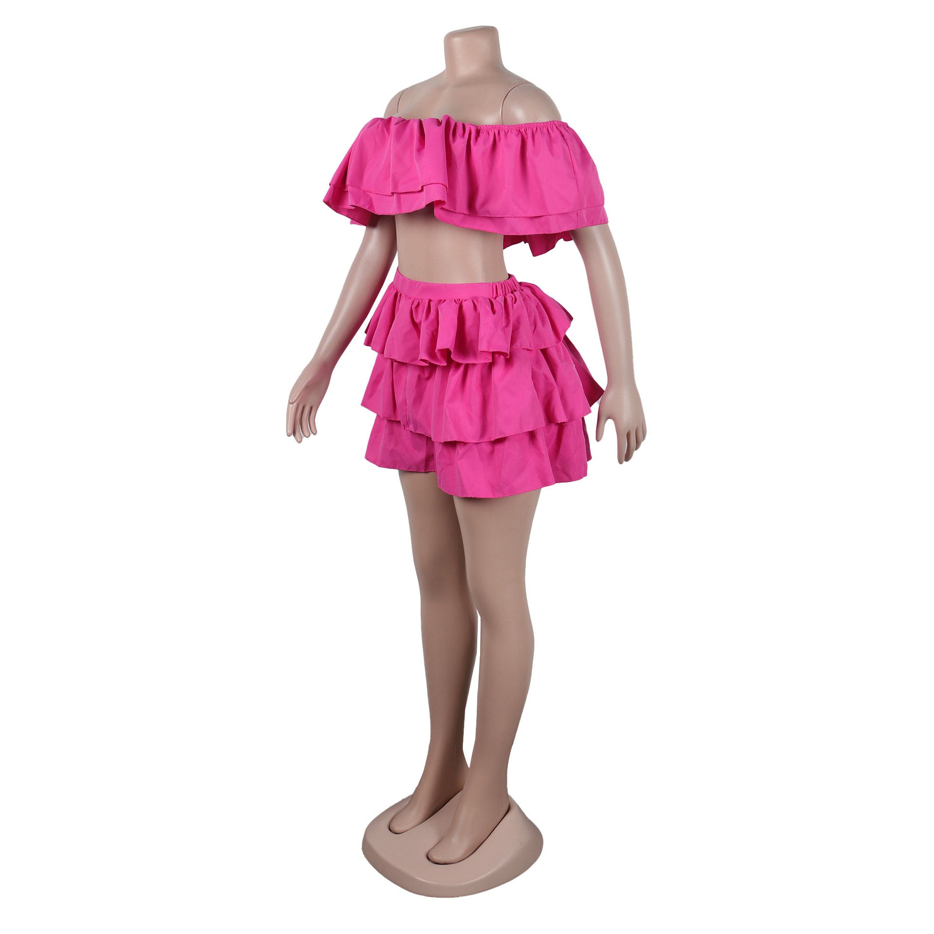 Women Sexy Ruffle Top and Shorts Two-Piece Set 22