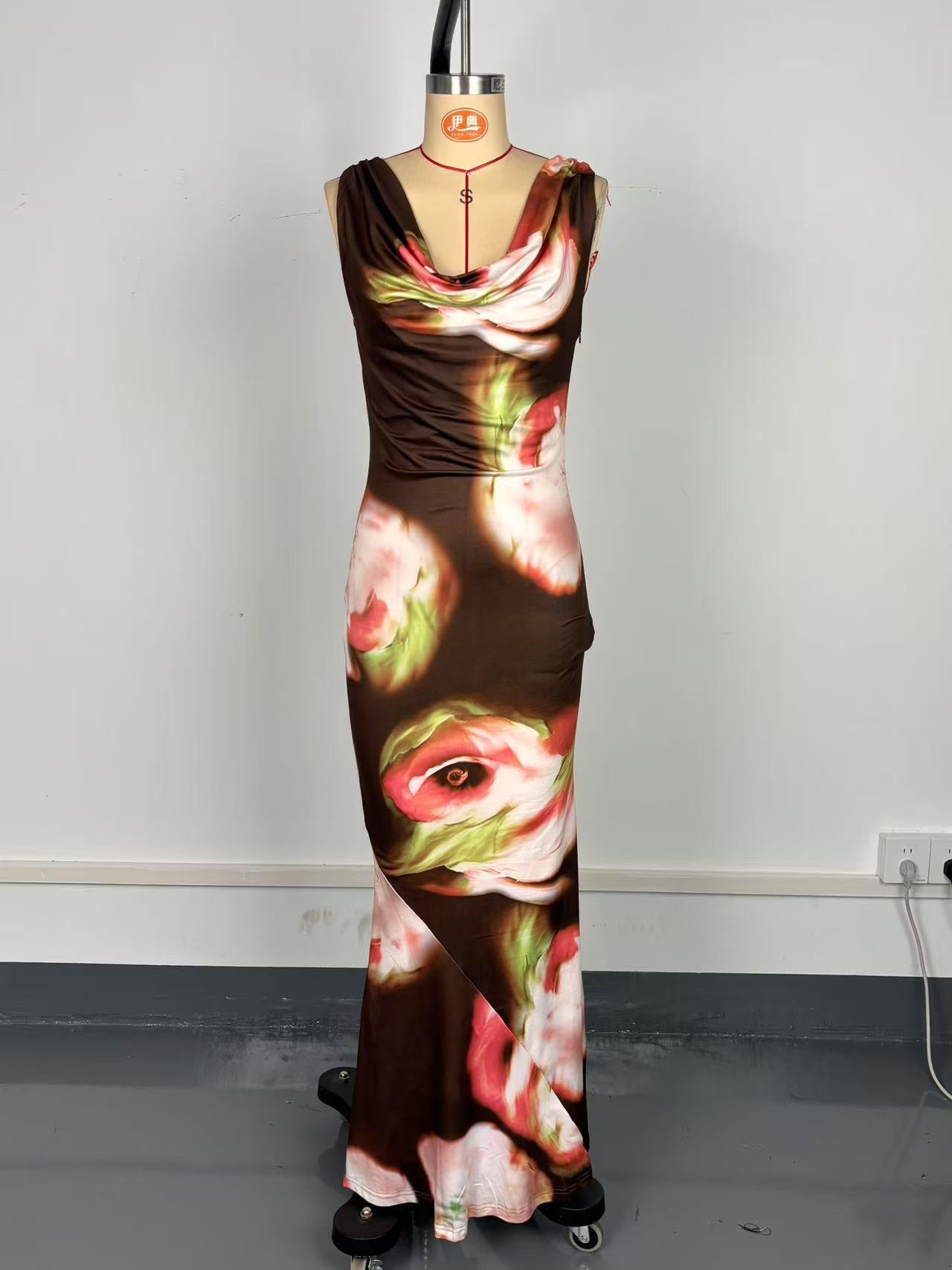 Summer Fashion Sleeveless Strap Print Long Slim High Waist long dress 11