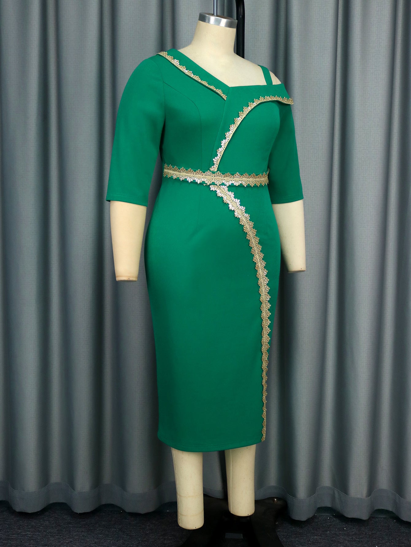 Women Sexy One Shoulder Off Shoulder Party Formal Party Dress 10