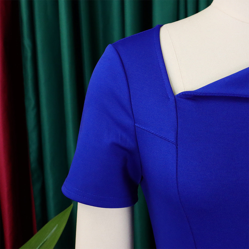 Women's Chic Tonle Fashion Slash Shoulder Dress 18