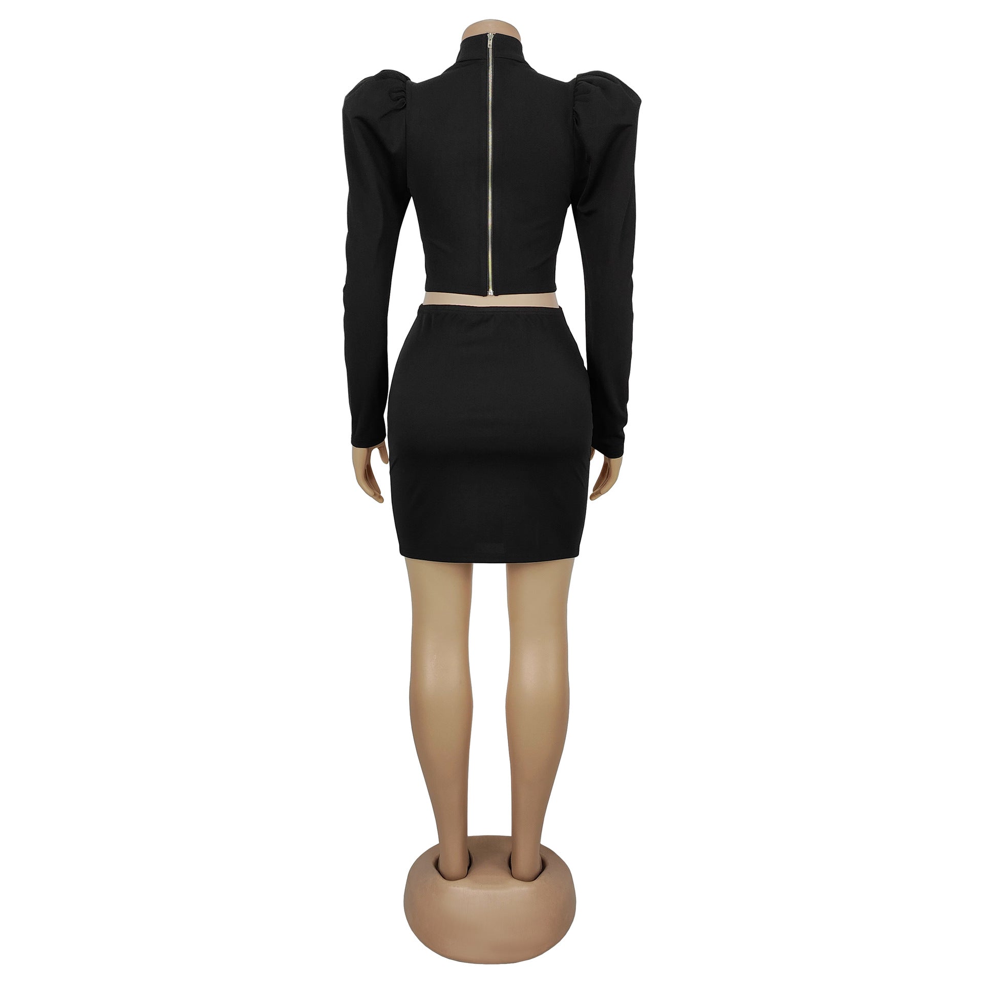 Women's Casual Long-Sleeve Top & Skirt Two-Piece Set 7