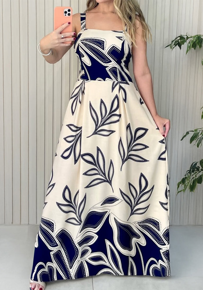 Women Holidays Printed Casual Sleeveless Dress