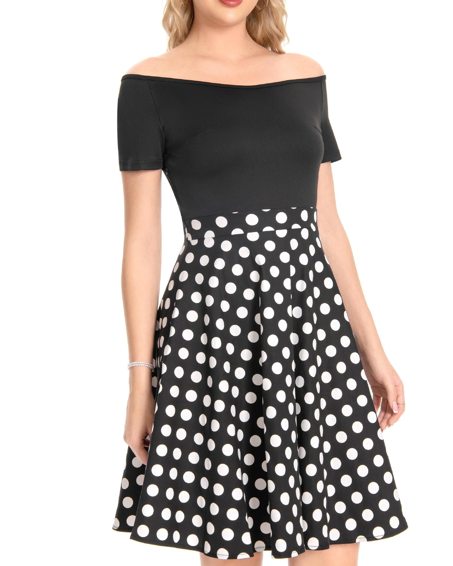 Women Retro Polka Dot Dress 7