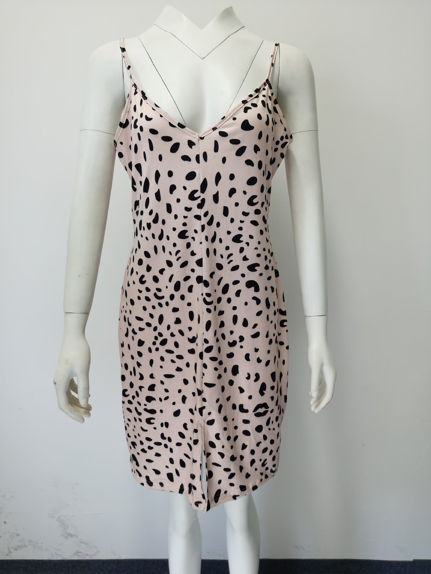 Women Leopard Print V-Neck Strap Dress 15