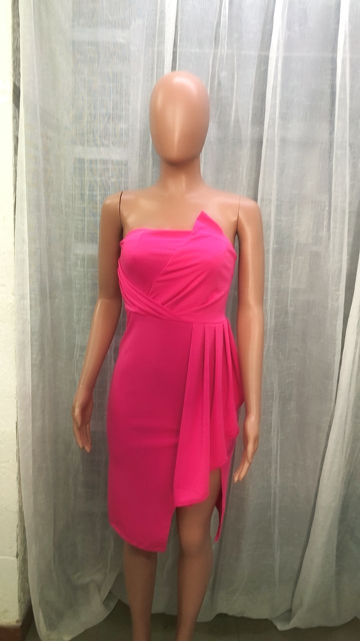 Summer Sexy Chic Women's Strapless Irregular Skirt Slit Nightclub Party Dress 11