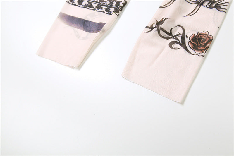 Autumn Women mesh embroidery See-Through Top and trousers two-piece set 20