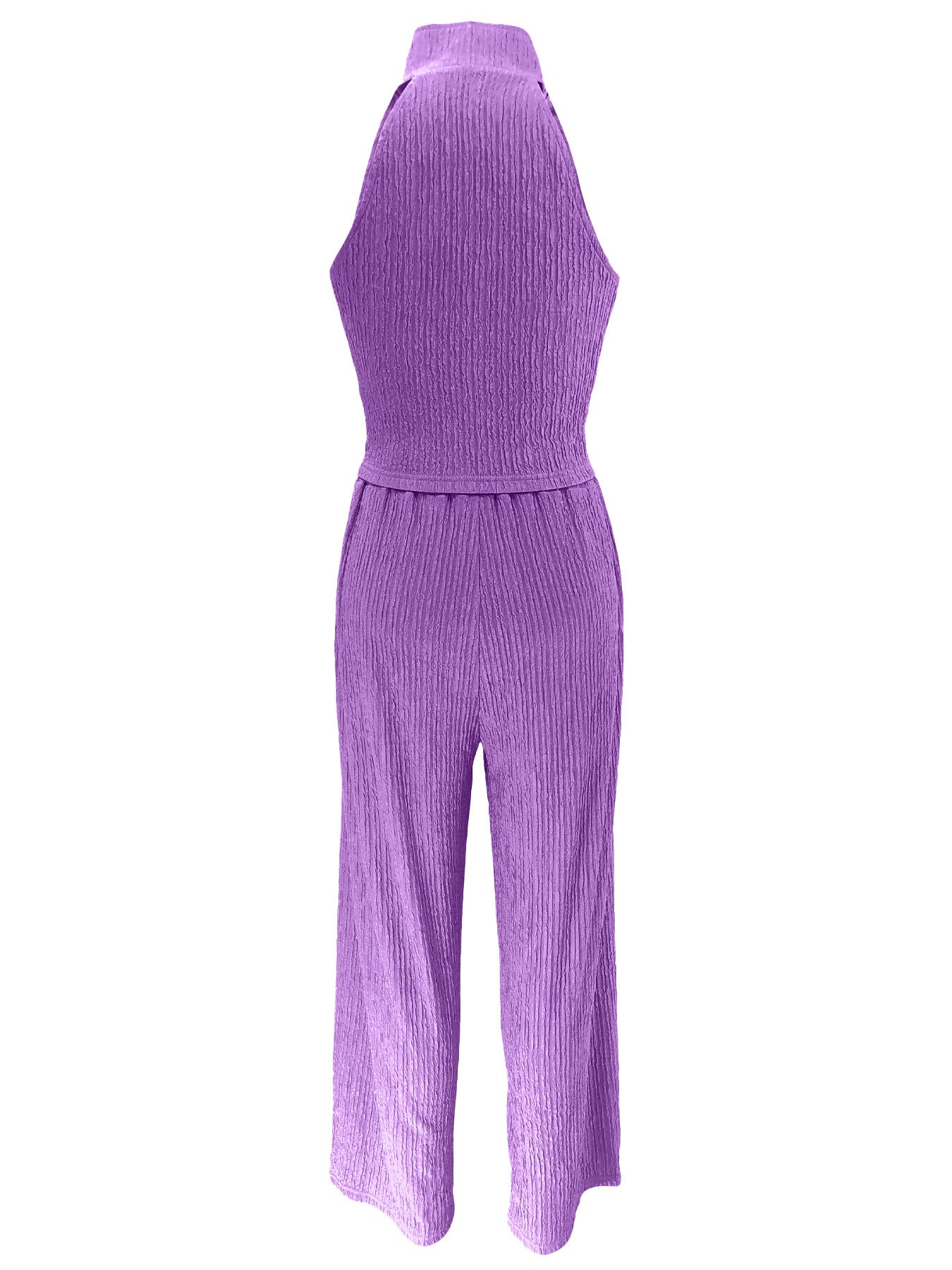 Women Summer Sleeveless Top Pleated Casual Pants Two-piece Set 22