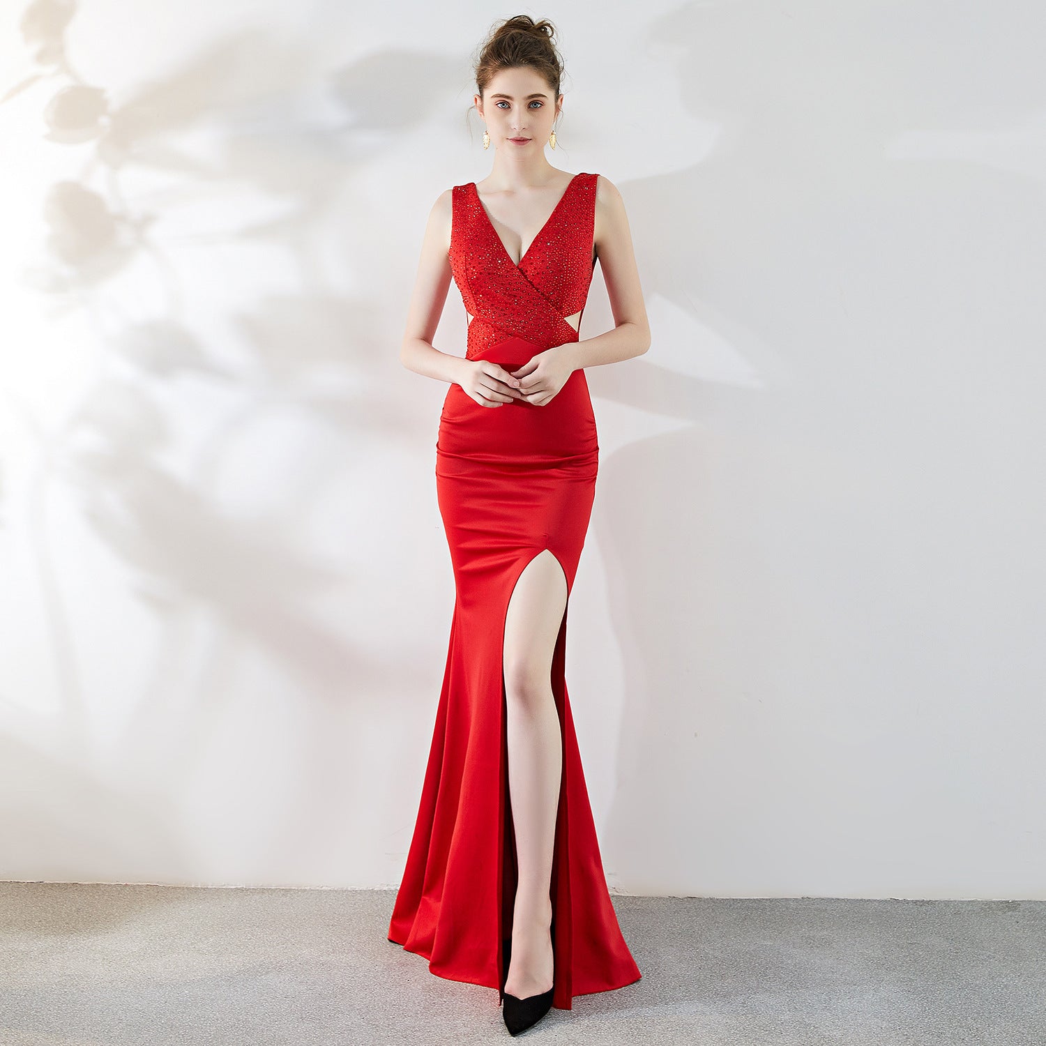 Elegant Sexy Long Fishtail Evening Dress for Women Formal Party Gown 16