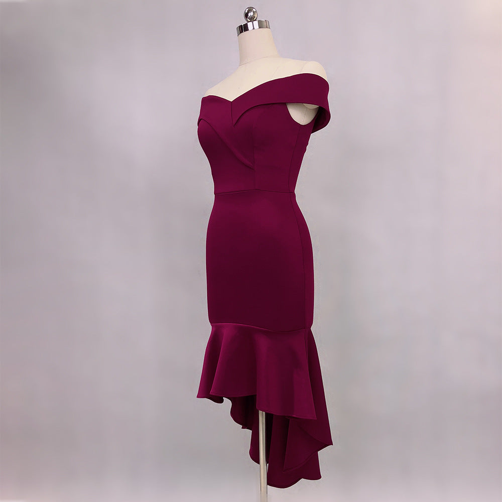 Women Elegant Maxi Off Shoulder Mermaid Evening Dress 29