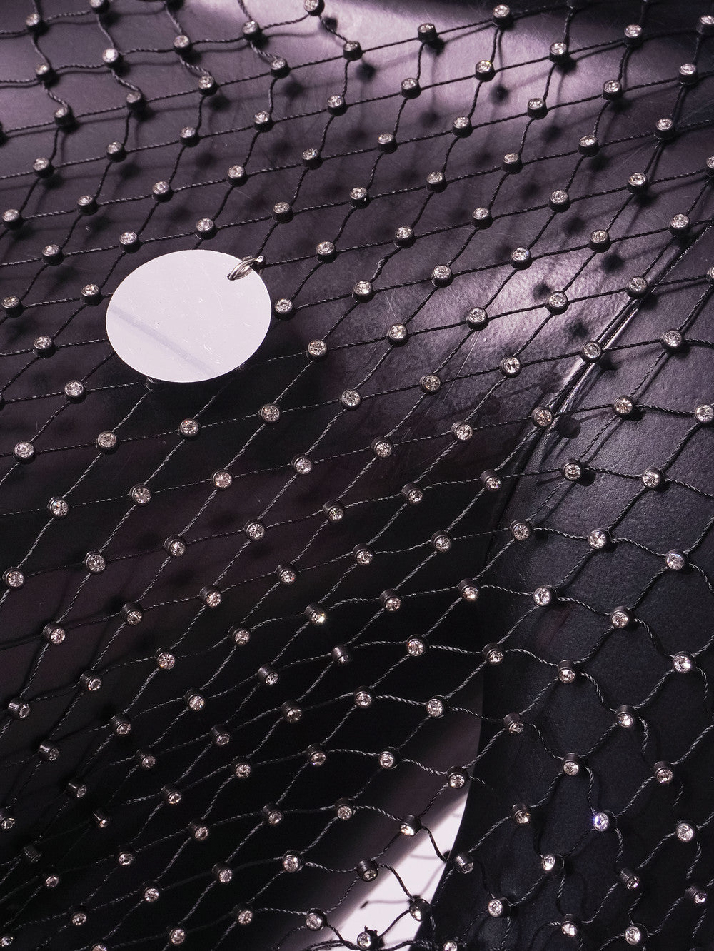 Sexy Diamond Beads Seequins Fishnet See Through Dress 14