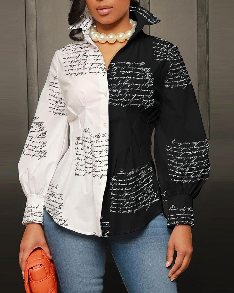 Fashion Print Ladies Long Sleeve Shirt 3