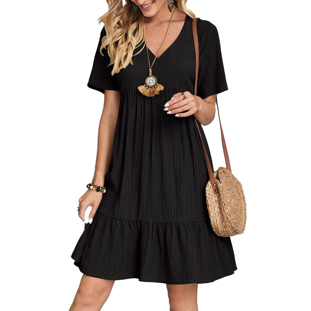 Summer Women Loose Casual Short Sleeve Dress 11