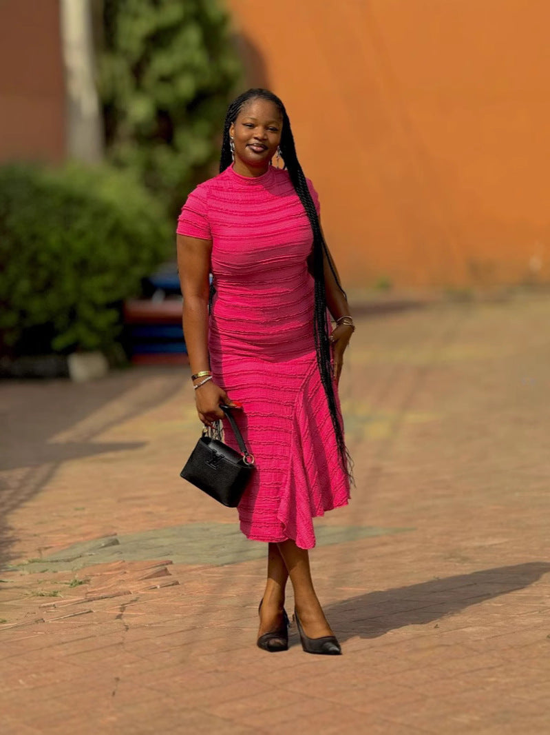 Women Summer Round Neck Short-sleeved Dress 6