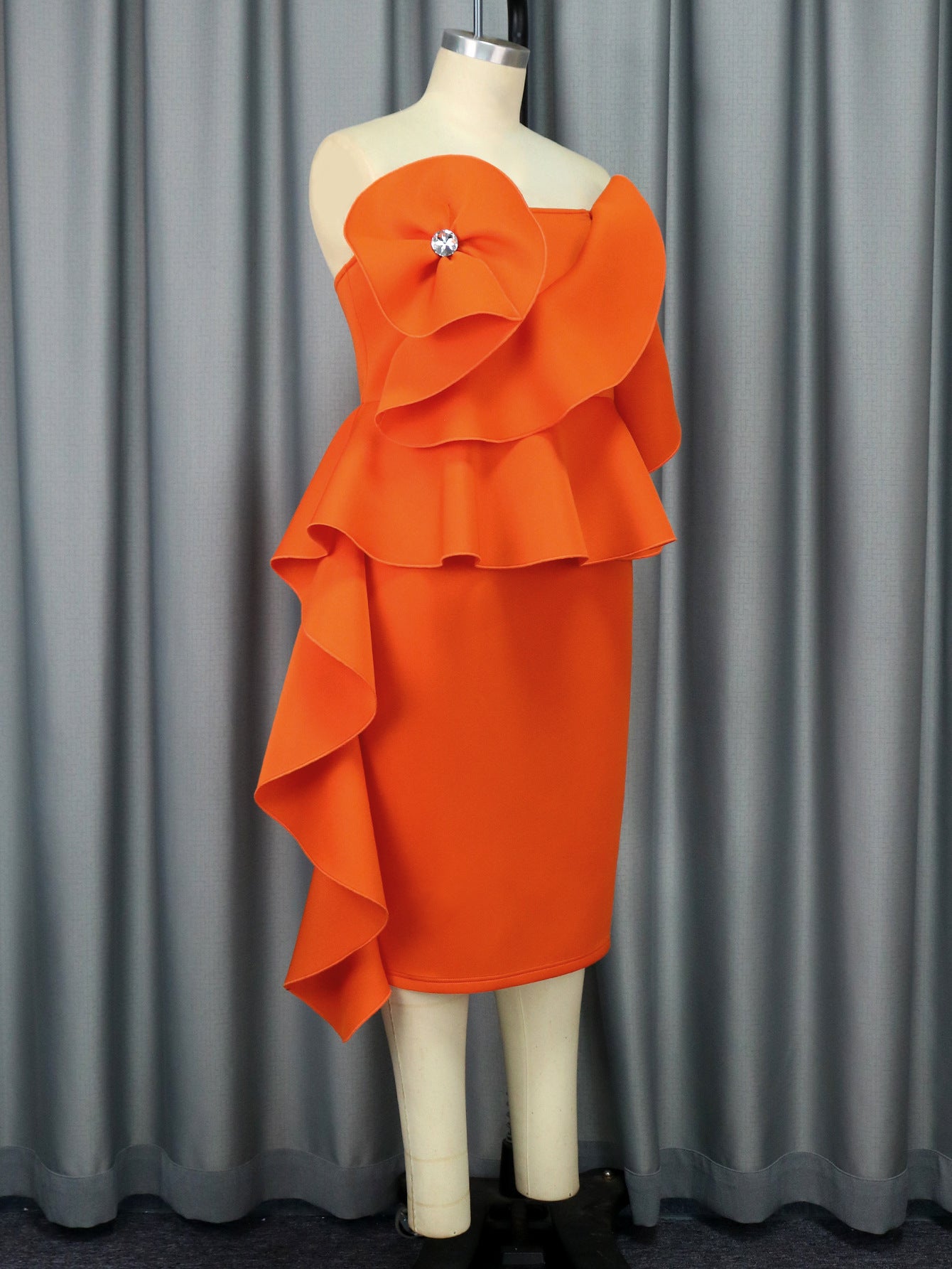 Women Sexy Sleeveless Backless Ruffle Party Dress 8