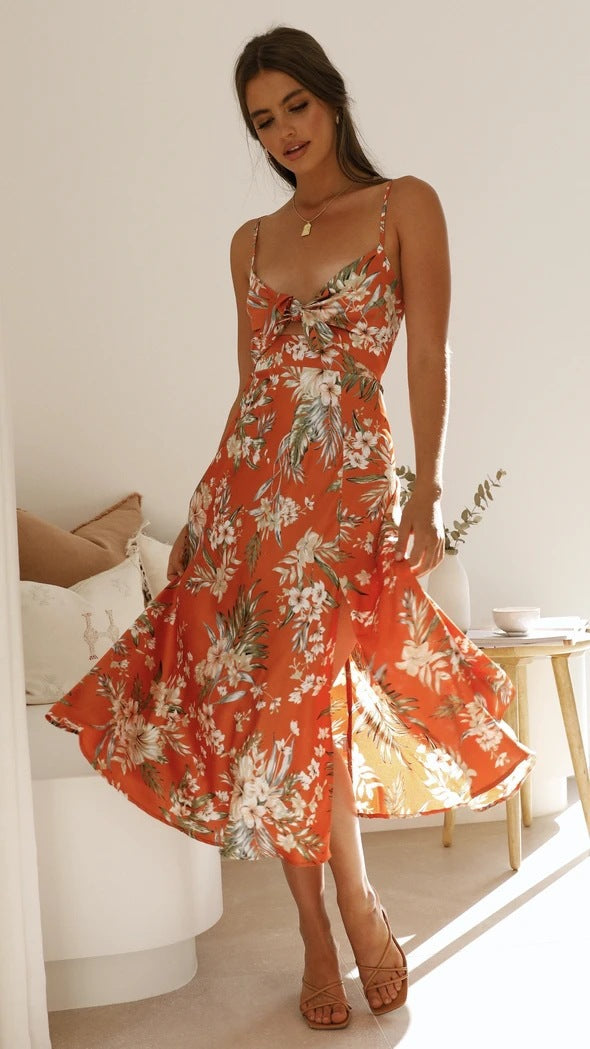 Women's Spring/Summer Floral Print Strap Dress 9