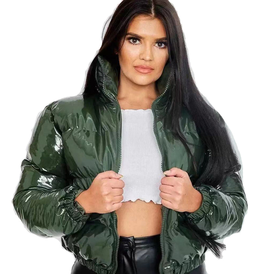 Women zippered padded coat 14