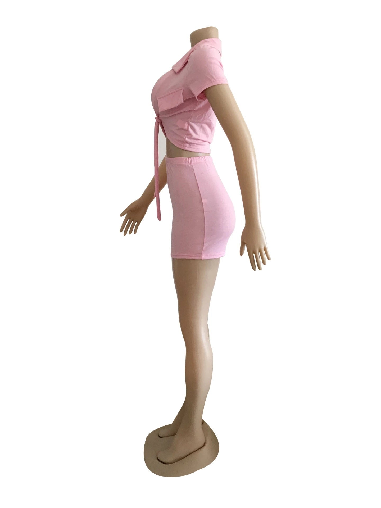 Women's Clothing Sexy Solid Color Lace-Up Suit 24