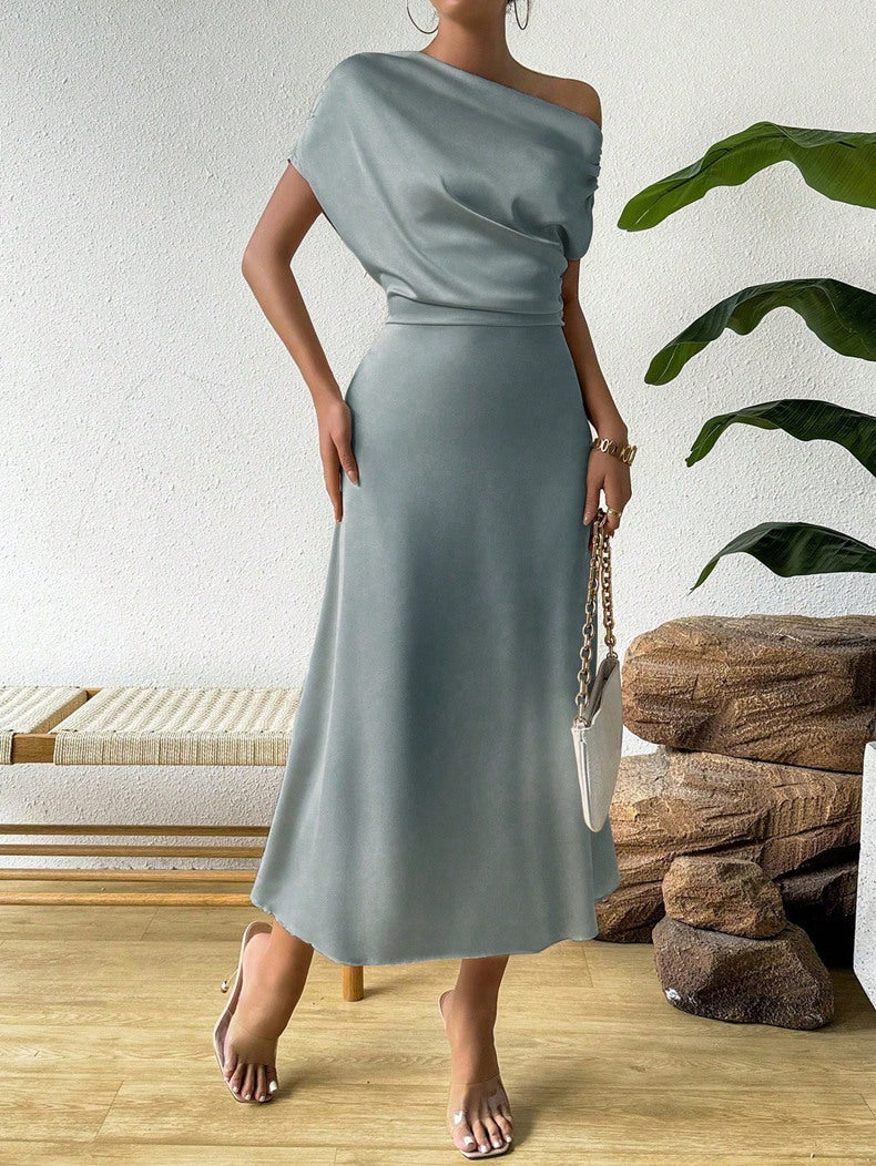Women Summer Satin Maxi Dress 20