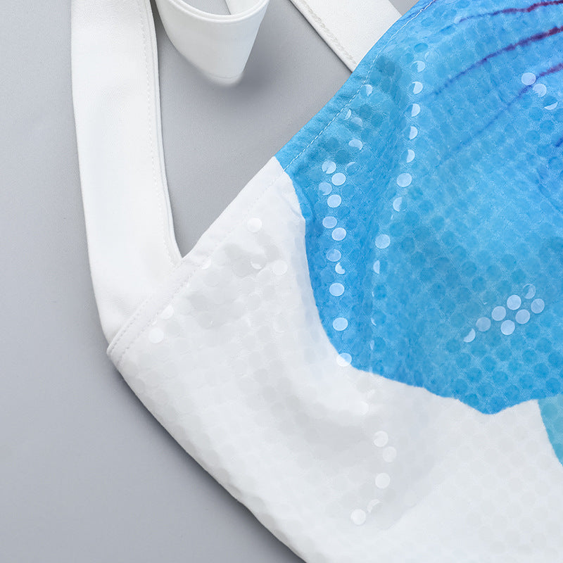 Autumn Floral Sequin Halter Neck Women's Chic Bodycon Dress 22