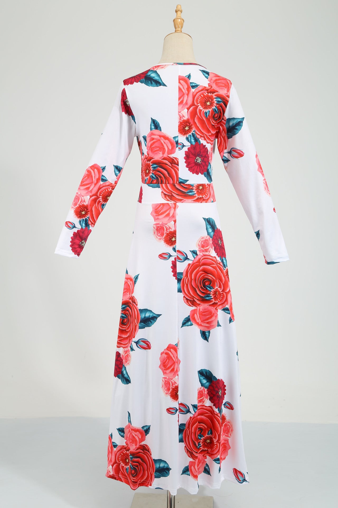 Women Sexy Fashion Floral Botanical Print Short Sleeve Maxi Dress 27