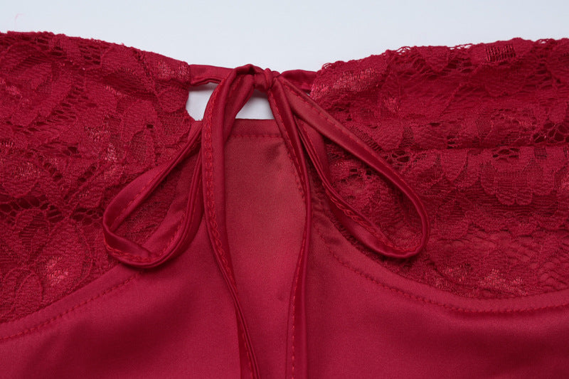 Summer Women Lace Long Sleeve Sexy Backless Plunging Bodycon Dress 11