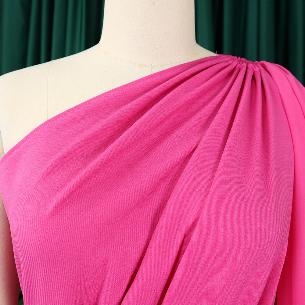 African Women's Solid Color Sexy One Shoulder Formal Party Fashion Jumpsuit 34