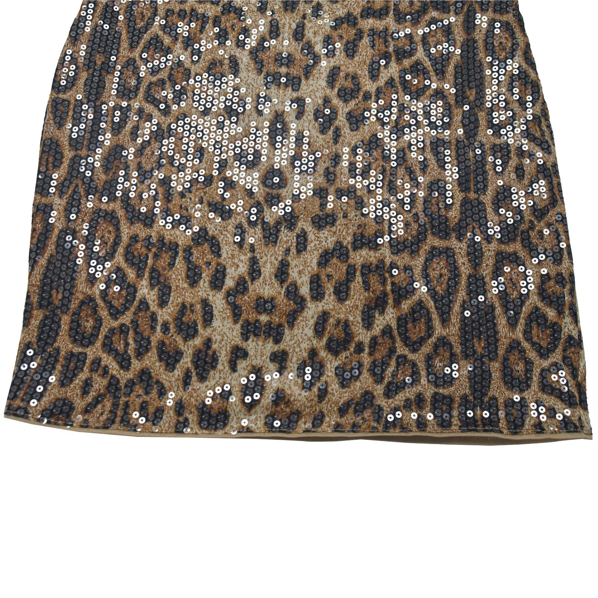 Women Sequined Strap Leopard Dress 16