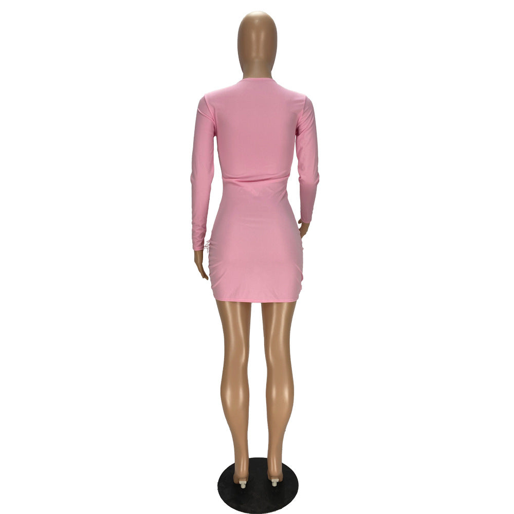 Women Sexy Feather Mesh Patchwork Dress 22