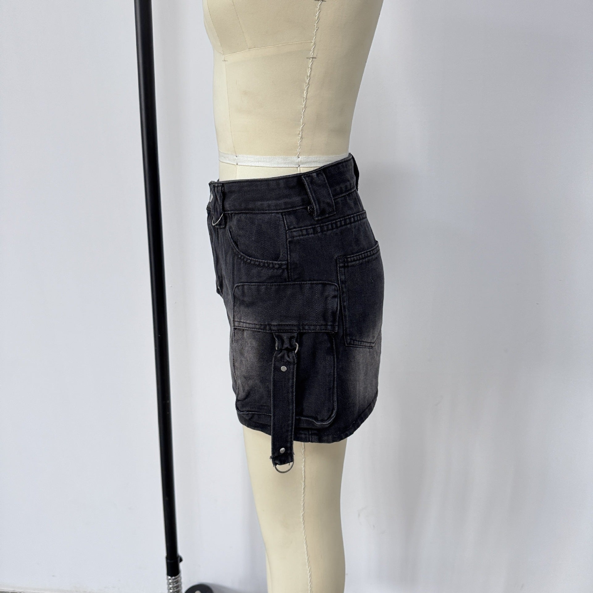 Women Summer Cargo Denim Skirt 14