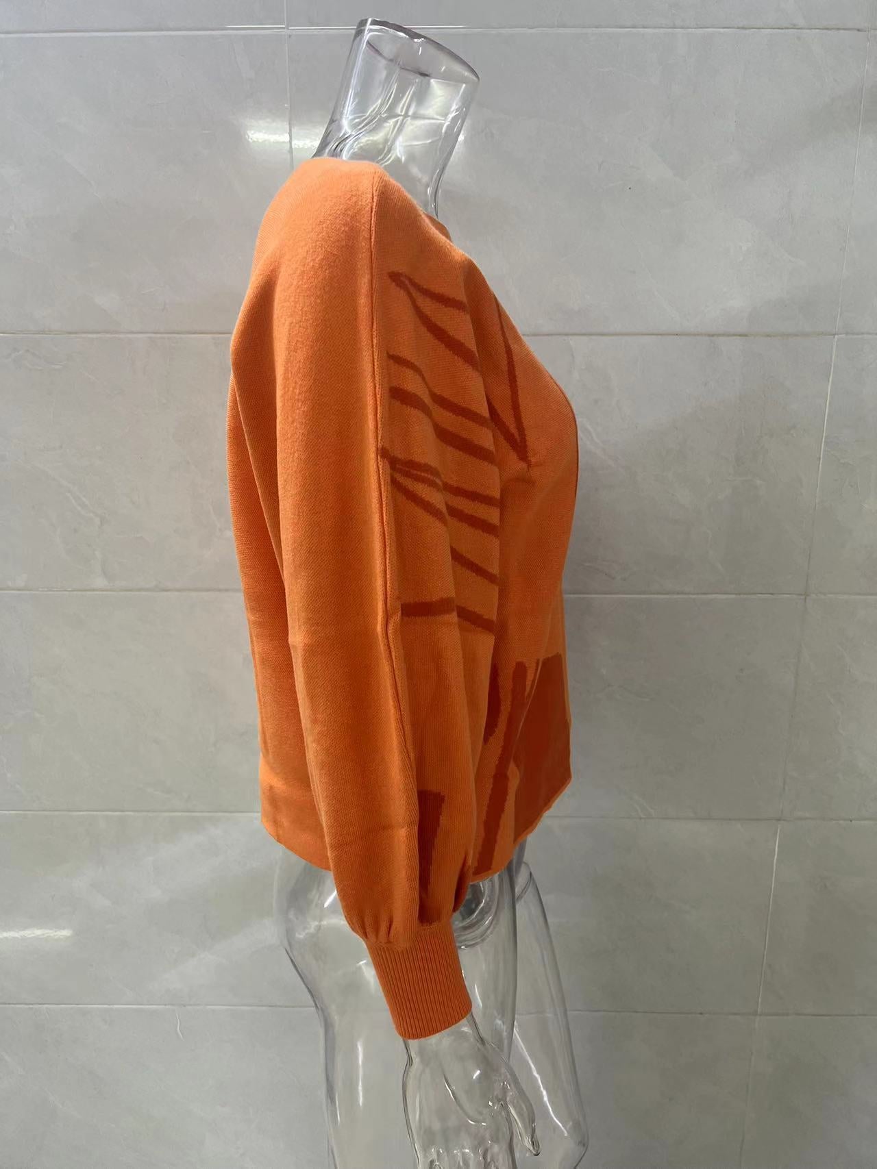 Lantern Sleeve Loose Pullover Knitting Sweater For Women 20