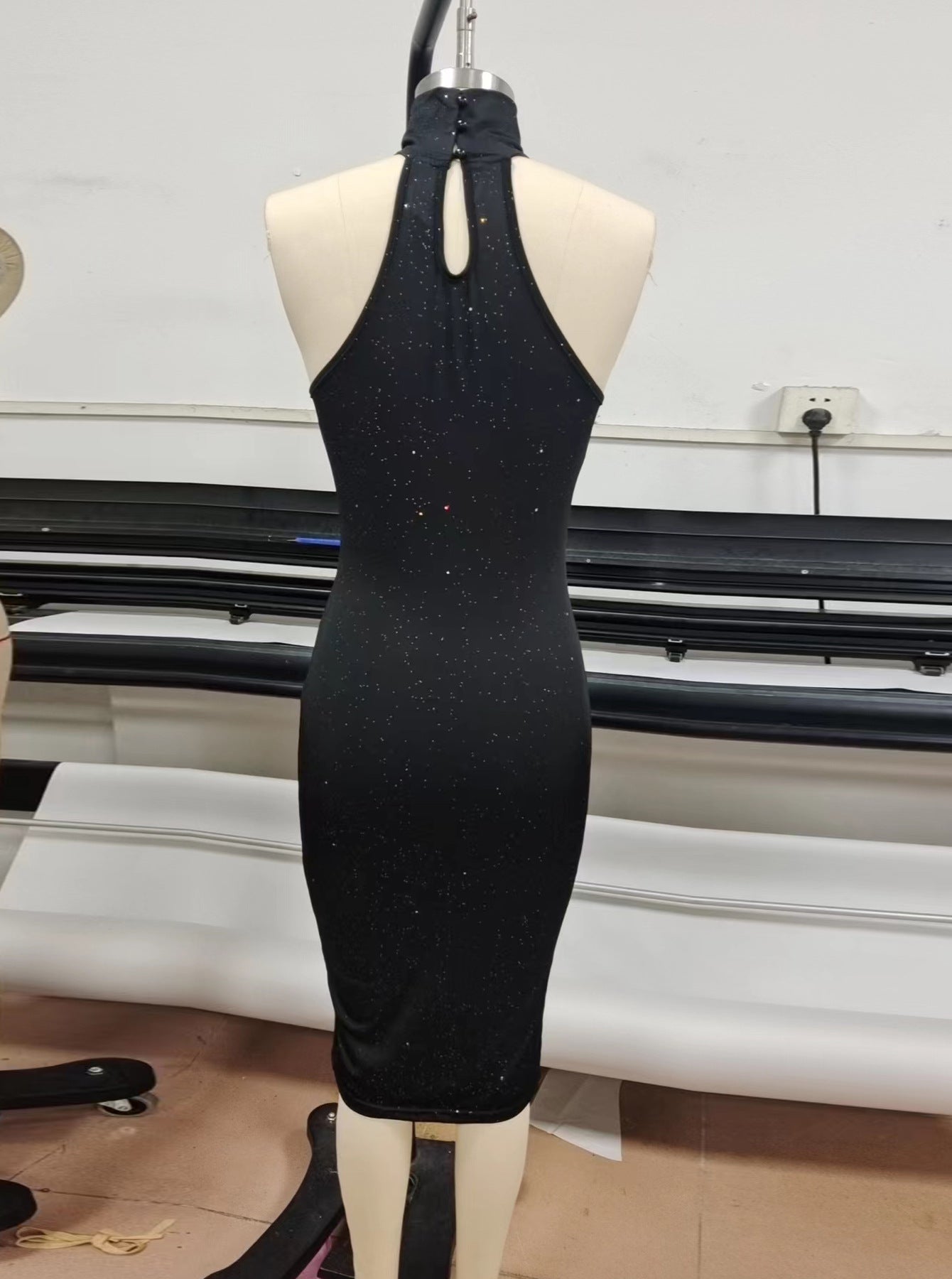 Women's Summer High Neck Sleeveless Tight Fitting Slim Sexy Dress 5