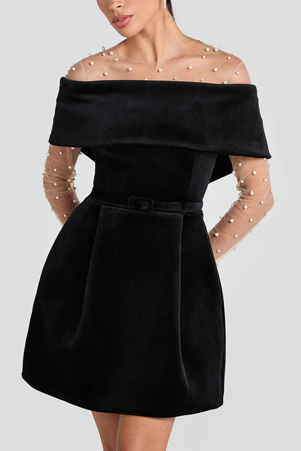 Women Spring Summer Off Shoulder Casual Pocket Dress 4