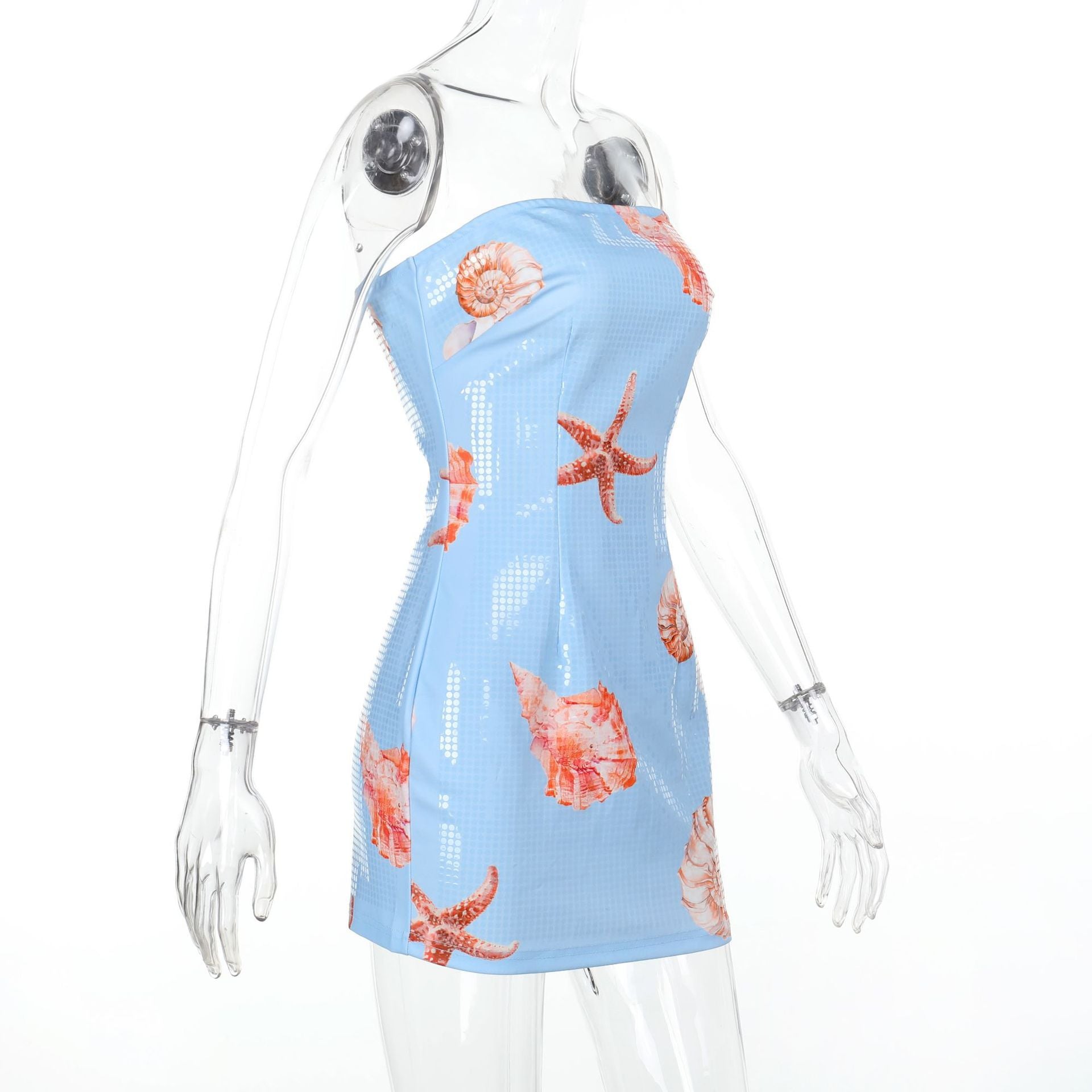 Women Strapless Summer Off Shoulder Dress 10