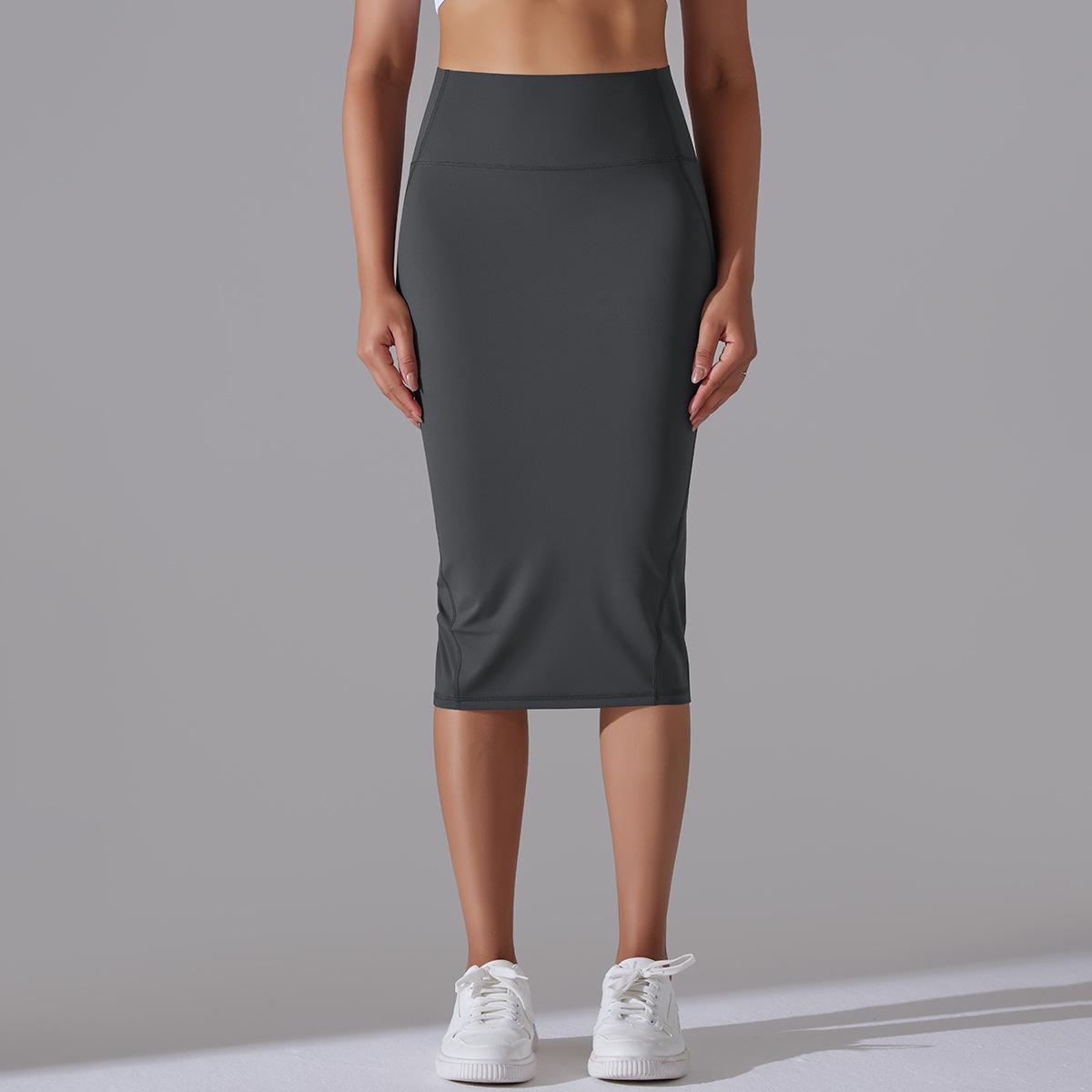 Women High Waist Stretch Slit Sports Skirt 7