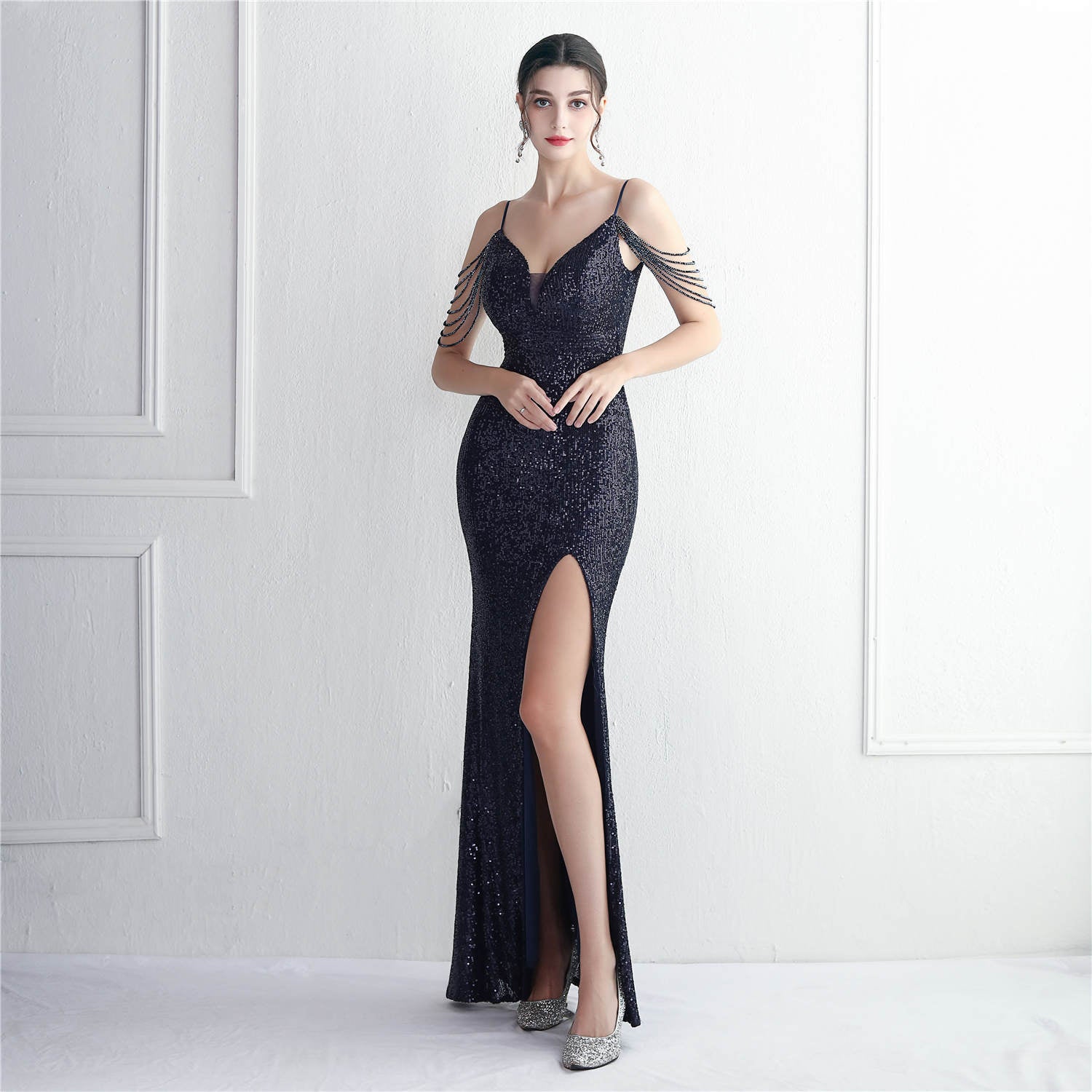 sequins Plus Size Fat Size Costume Formal Party Evening Dress 14