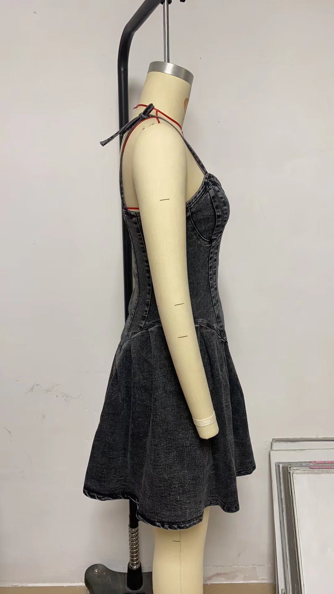 Spring/Summer Street Trendy Patchwork Strap Denim Dress 10