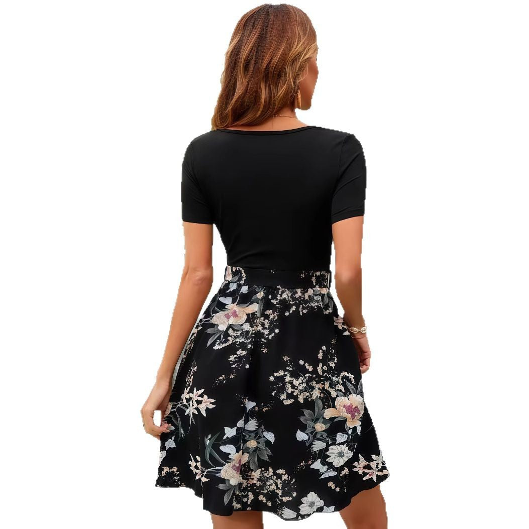 Women popular summer floral print dress 6