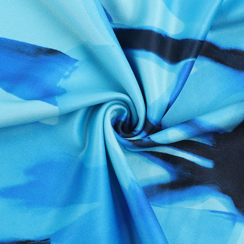 Women Holidays Print V-neck Lace-Up Ruffle Slit Dress 16